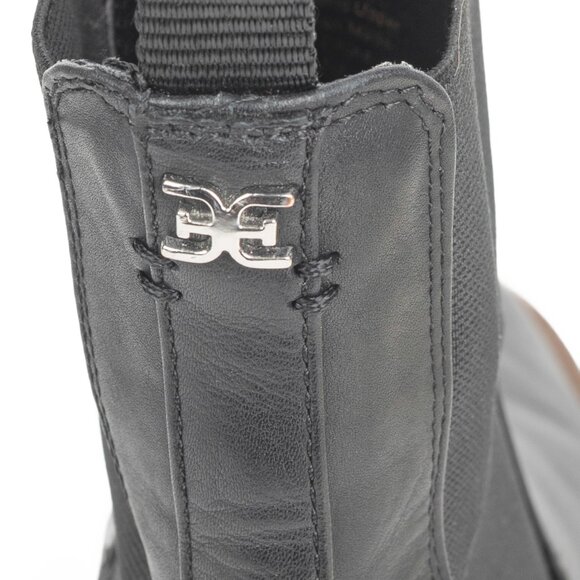 Sam Edelman Black Leather Laguna Weatherproof Lug Boots Sz 7M / EU 37 - Picture 8 of 12